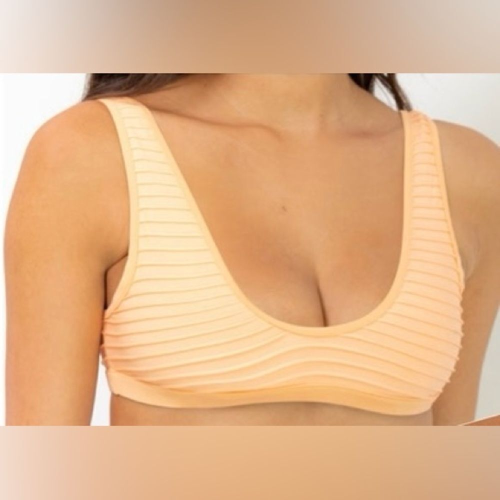 Revel Rey Peach Pleat Francis Bikini Top